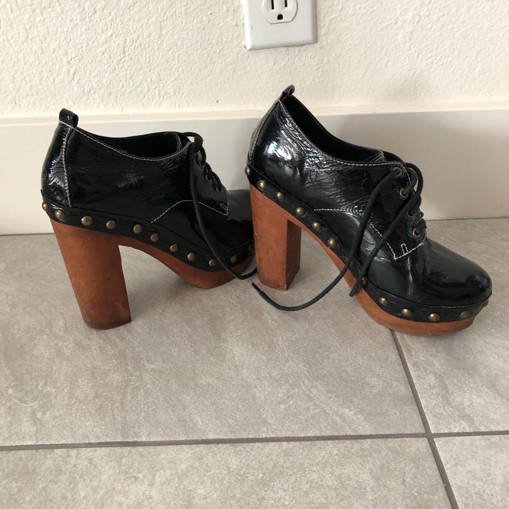 Jeffrey Campbell wooden platform heels